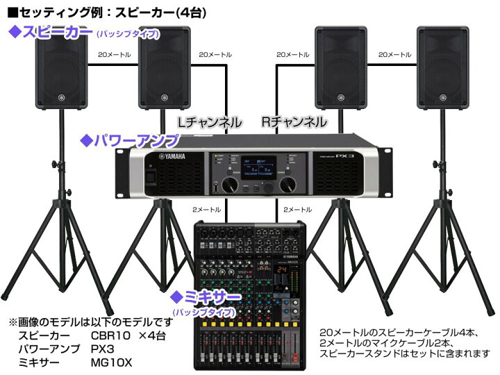 楽天市場】YAMAHA ヤマハ PA 音響システム スピーカー4台 イベント 