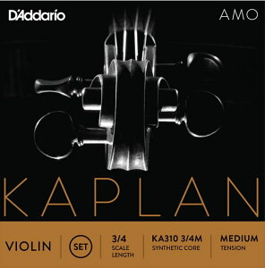 �y���[���֏o�וi�z D'Addario ( �_�_���I ) KA310 3/4M �J�v���� �A�� �o�C�I������ 3/4�T�C�Y �Z�b�g�� 4�{���� �~�f�B�A���e���V���� KAPLAN AMO Violin Strings Set�@�k�C�� ���� �����s��