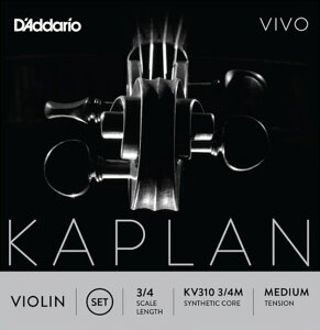 �y���[���֏o�וi�z D'Addario ( �_�_���I ) KV310 3/4M �J�v���� �r�{ �o�C�I������ 3/4�T�C�Y �Z�b�g�� 4�{���� �~�f�B�A���e���V���� KAPLAN VIVO Violin Strings Set�@�k�C�� ���� �����s��