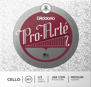 D'Addario ( ダダリオ ) J59 1/2M PROARTE チェロ弦 4本 セット プロアルテ 1/2 Pro・Arte Cello Strings set Medium Tension 北海道 沖縄 離島不可