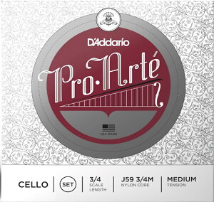 D'Addario ( __I ) J59 3/4M PROARTE `F 4{ Zbg vAe 3/4 ProEArte Cello Strings set Medium Tension@kC  s