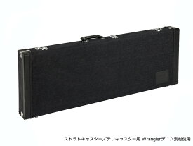 Fender ( フェンダー ) Fender x Wrangler Denim Case Black エレキギター用 ハードケース ラングラー デニム ブラック ストラトキャスター テレキャスター【WFC070 】 木製ケース 黒