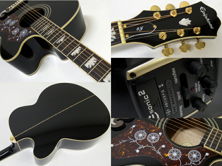 楽天市場】Epiphone ( エピフォン ) EJ-200SCE BLK アコースティック 