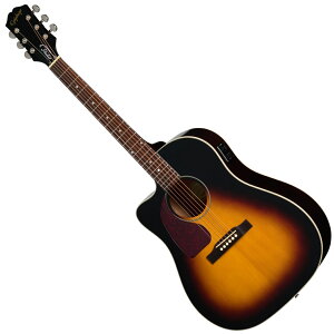 Epiphone �G�s�t�H�� ���p J-45 Studio EC Left-Handed Vintage Sunburst ���t�g�n���h �A�R�[�X�e�B�b�N�M�^�[ �G���A�R J45 �y �n���E�B������ �z