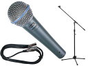 SHURE シュア BETA58A 三脚マイクスタンドSET（XLR-XLR） ◆ ブーム/ストレート両対応のマイクスタンドと5mのマイクケ…