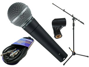 SHURE �V���A SM58-LCE �}�C�N�X�^���h JMS-P�Z�b�g �� �}�C�N �u�[�� �X�g���[�g���Ή�MIC STAND �}�C�N�P�[�u��5M�ySM58LCE�z�y4��6�����_�A�݌ɂ��� �z