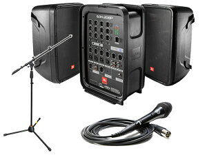 JBL ジェイビーエル EON208Pとマイクスタンド1本セット ◆150W×2台 ポータブルPAセット【EON208PMICST】【10月24日時点、在庫あり 】