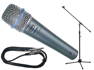 SHURE �V���A BETA57A �O�r�}�C�N�X�^���hSET�i�t�H�[��-XLR�j �� �u�[���^�C�v/�X�g���[�g���Ή��̃X�^���h��5m�̃P�[�u�� �̃Z�b�g