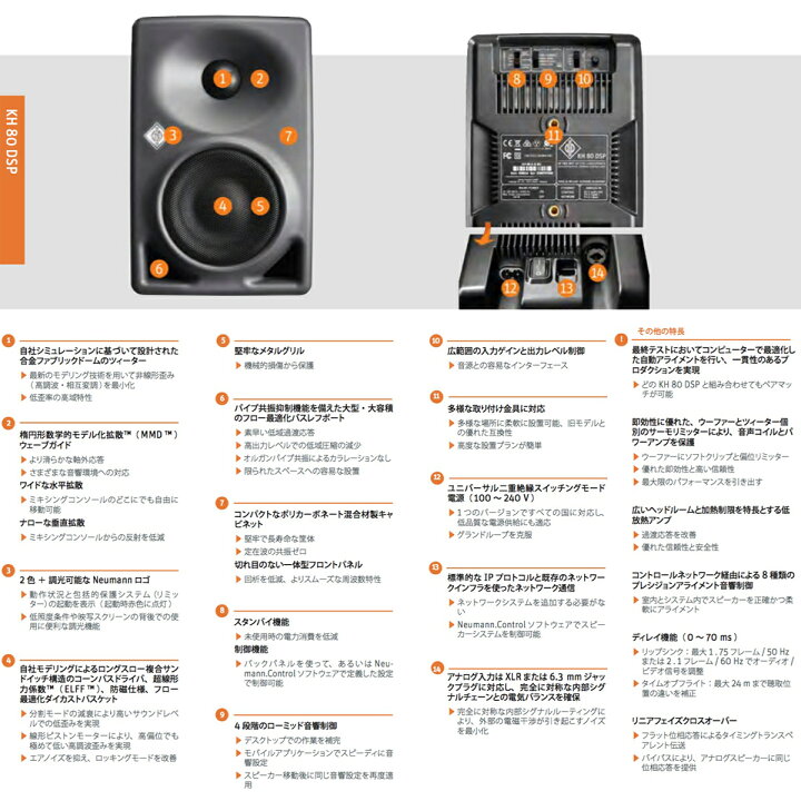 楽天市場】NEUMANN ノイマン KH80 DSP A G (1台) ◇ モニター 