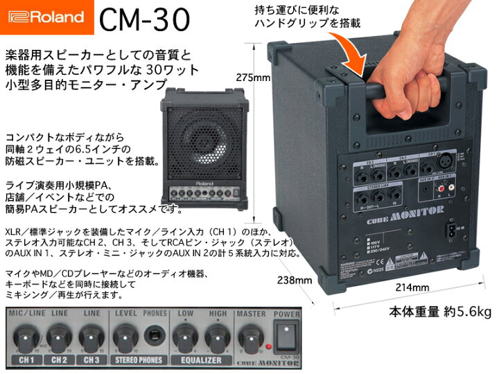 楽天市場】Roland ローランド CM-30 有線マイク1本とマイクスタンド 