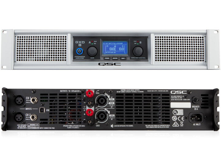 楽天市場】QSC ( キューエスシー ) GXD8 ◇ 800W × 2 (8Ω) / 1200W × 2 