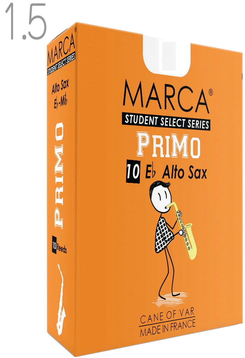  MARCA マーカ プリモ アルトサックス用 1.5番 リード 10枚入り 1箱 alto saxophone student reed PRIMO アルトサクソフォン 管楽器 初心者 フランス製 1-1 1半 