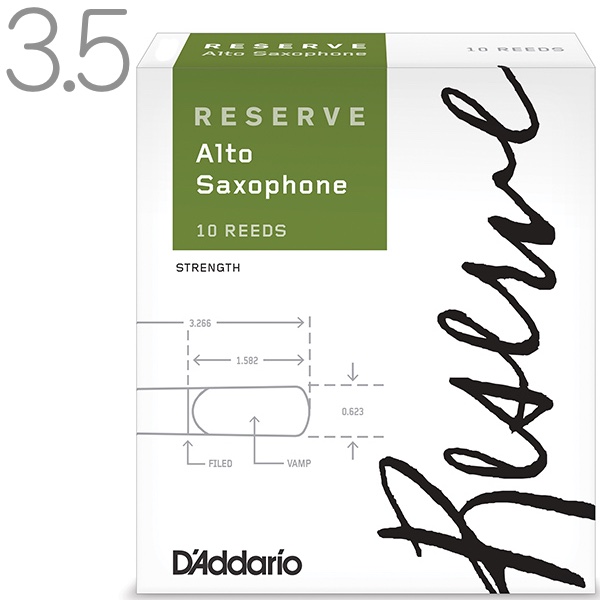  D'Addario Woodwinds ダダリオ ウッドウィンズ DJR1035 レゼルヴ アルトサックス リード 3-1 10枚 1箱 RESERVE alto saxophone reeds 3.5 LDADREASC3.5 レゼルブ 3-1 3半　