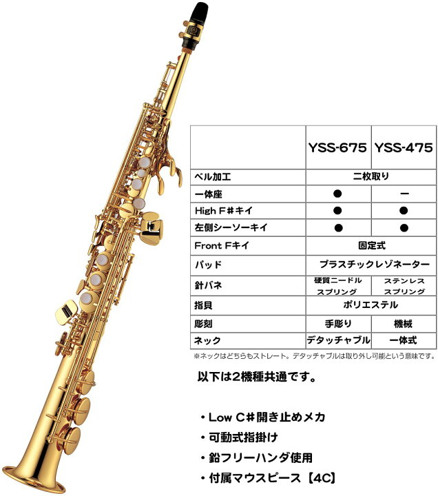 楽天市場】YAMAHA ヤマハ YSS-475-2 ソプラノサックス 正規品 日本製  