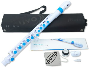 NUVO �k�[�{ jFlute N220JFBL �v���X�`�b�N �t���[�g �z���C�g �u���[ ���ǂ��p j�t���[�g �h�[�i�c O���^ ������ plastic flute blue�@�k�C�� ���� �����s��