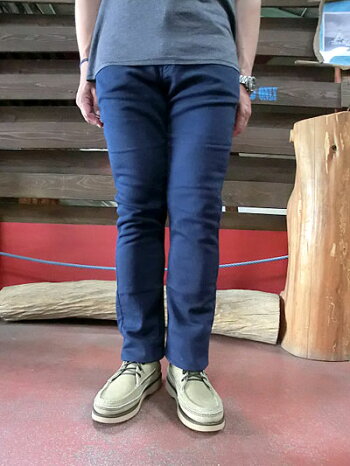 FOBF1141FOBファクトリーRELAXCOLORDENIM5Pパンツネイビー