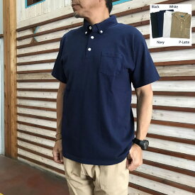 GOOD ON グッドオン GOST1103 半袖ボタンダウンポロTシャツ　White Navy Black P-Latte