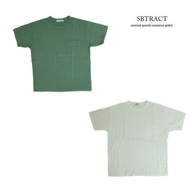 SBTRACT サブトラクト 【SALE】SBN19-061クルーネック　無地ポケットTシャツ　グリーン