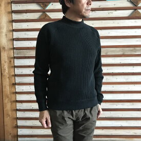 ジャックマン Jackman ミッドネックカットソー　Waffle Midneck ワッフル素材 ブラック　Black 　ブラック