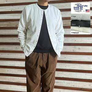 �ySALE�zGOOD ON �O�b�h�I�� GOBW1711 CREW SWEAT CARDIGAN �N���[�X�E�F�b�g�J�[�f�B�K�� Black P-Ash P-Natural