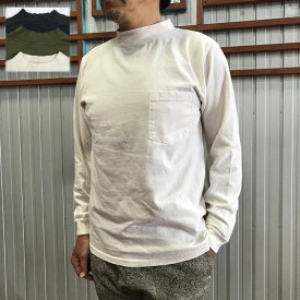 GOODWEAR グッドウエア　国内正規品　USA製　アメリカ製　日本別注　モックネック　MOCK NECK ロングスリーブポケットTシャツ　ナチュラル　ユーズドブラック　ニューオリーブ