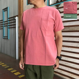 GoodWear　GOODWEAR グッドウエア　別注スリムフィット　USA製　ワンウオッシュ　ヘビーコットン1ポケットTシャツ　Lime Green　Pink ライムグリーン　ピンク