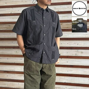 BURLAP OUTFITTER �o�[���b�v�A�E�g�t�B�b�^�[ �V���[�g�X���[�u �K���x�� �V���c S/S GUAYABERA SHIRT Raven Woodland BO040057
