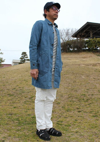 MANUALALPHABETMA-J141インディゴ染めデニムシャツコートNavy