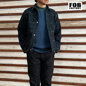 FOB FACTORY �G�t�I�[�r�[�t�@�N�g���[��탂�f�� ROCKY SELVEDGE WW2 DENIM BLOUSE ���f�j���W���P�b�g 14oz ���b�L�[�Z���r�b�W ���{�� OneWash F2460