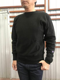 Champion 　チャンピオン【SALE】C3-N090 ポリプロピレンLWD　REVERSE WEAVEリバースウィーブクルーネックスウェット　Black 　ブラック