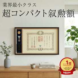 勲章ケースも飾れる コンパクト叙勲額 志賀 穂高 光彩【単光章 双光章 小綬章専用】勲章ケースサイズ：66×130ミリ 叙勲 勲章 叙勲額 額縁 額 コンパクト スマート 小型 高級 お祝い 木製 国産 送料無料 uvカット 紫外線カット