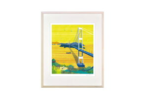 はりたつお 四つ切36.5×44×2cm フレーム色ホワイト 『愛媛県来島海峡展望館』 インテリア額装品 受注生産品 大額 ホワイトc1176
