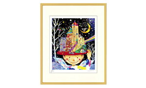 はりたつお 四つ切36.5×44×2cm フレーム色イエロー 『ぼくらの日々』 インテリア額装品 受注生産品 大額 作品No.c1217