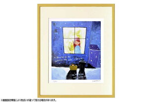 はりたつお 四つ切 36.5×44×2cm フレーム色イエロー 『出会い2』 インテリア額装品 受注生産品 大額 イエロー c1072