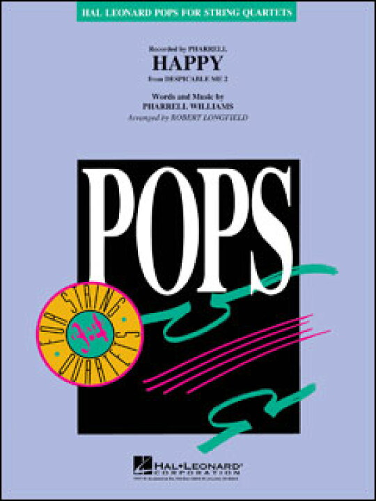 楽天市場 楽譜 ハッピー 怪盗グルーのミニオン危機一発 より 弦楽4重奏 ヴァイオリン 2 ヴィオラ チェロ 輸入楽譜 T 楽譜ネッツ