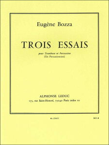 楽譜 ボザ/3つのエッセイ 【Trombone&Percussion】(【567045】/AL25427/48183355/トロンボーン&打楽器/輸入楽譜(T))