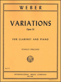 楽譜　ウェーバー／変奏曲 Op.33(1773／クラリネットとピアノ／輸入楽譜（T）)