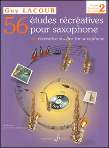 楽譜 ラクール/56の楽しい練習曲 第2巻 (オーディオ・アクセス・コード付)(【1031831】/GB7166/524-03045/サックス教本/輸入楽譜(T))