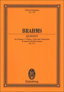 楽譜 ブラームス/クラリネット五重奏曲 ロ短調 作品115(【263513】/ETP 239/49009743/スタディスコア(小型スコア) (クラリネット&弦楽四重奏)/輸入楽譜(T))