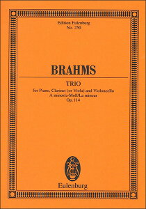 楽譜 ブラームス/クラリネット三重奏曲 イ短調 作品114(【263522】/ETP 250/49009756/スタディスコア(小型スコア)/輸入楽譜(T))