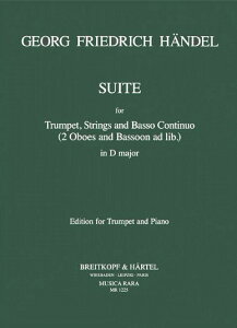 楽譜 ヘンデル/組曲(GYW00009796/MR1225/トランペットとピアノ/輸入楽譜(Y))