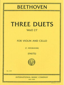 楽譜 ベートーヴェン/バイオリンとチェロのための3つの二重奏曲(GYS00007774/559/室内楽パート譜セット 二重奏/輸入楽譜(Y))