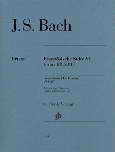 �y�� �o�b�n/�t�����X�g�� ��6�� BWV 817/���T��/Scheideler��/�^�w�Ȃ�(GYP01101551/HN1676/�s�A�m�E�\��/�A���y��(Y))