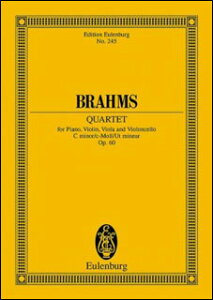 楽譜 ブラームス/ピアノ四重奏曲 第3番 ハ短調 Op.60(【263518】/49009750/ETP245/スコア/輸入楽譜(T))