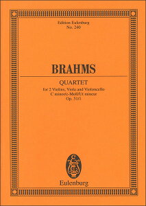 楽譜 ブラームス/弦楽四重奏曲 第1番 ハ短調 Op.51/1(【253155】/49009745/ETP240/スコア/輸入楽譜(T))