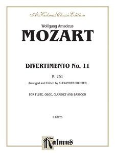 [�y��] ���[�c�@���g�^�f�B���F���e�B�����g��11�� K.251�s�A���؊ǎl�d�t�y���t�y10,000�~�ȏ㑗�������z(Divertimento No. 11, K. 251 Arranged for Woodwind Quartet)�s�A���y���t