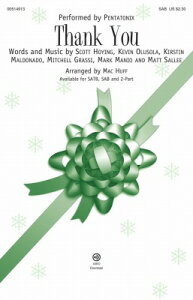 [�y��] �T���L���[�^�y���^�g�j�b�N�X(SAB: �����O������) �A�������y���y10,000�~�ȏ㑗�������z(Thank You - Pentatonix (SAB)�s�A���y���t