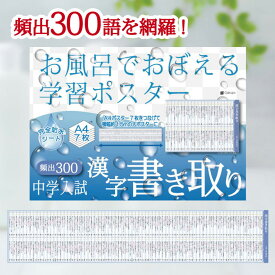 Gakupo お風呂でおぼえる学習ポスター　中学入試 漢字書き取り 頻出300 A4ポスター7枚セット 中学受験 国語 中学入試 漢字書き取り