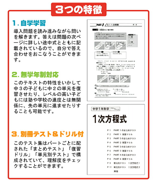 楽天市場 数学単元別中２パック全６冊 自立学習教材 反転授業副教材 教材出版学林舎楽天市場店