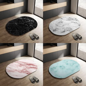 【送料無料】マーブル模様 珪藻土バスマット 玄関マット 足拭きお風呂マット ソフトタイプ 速乾抗菌薄型 5色 2サイズ